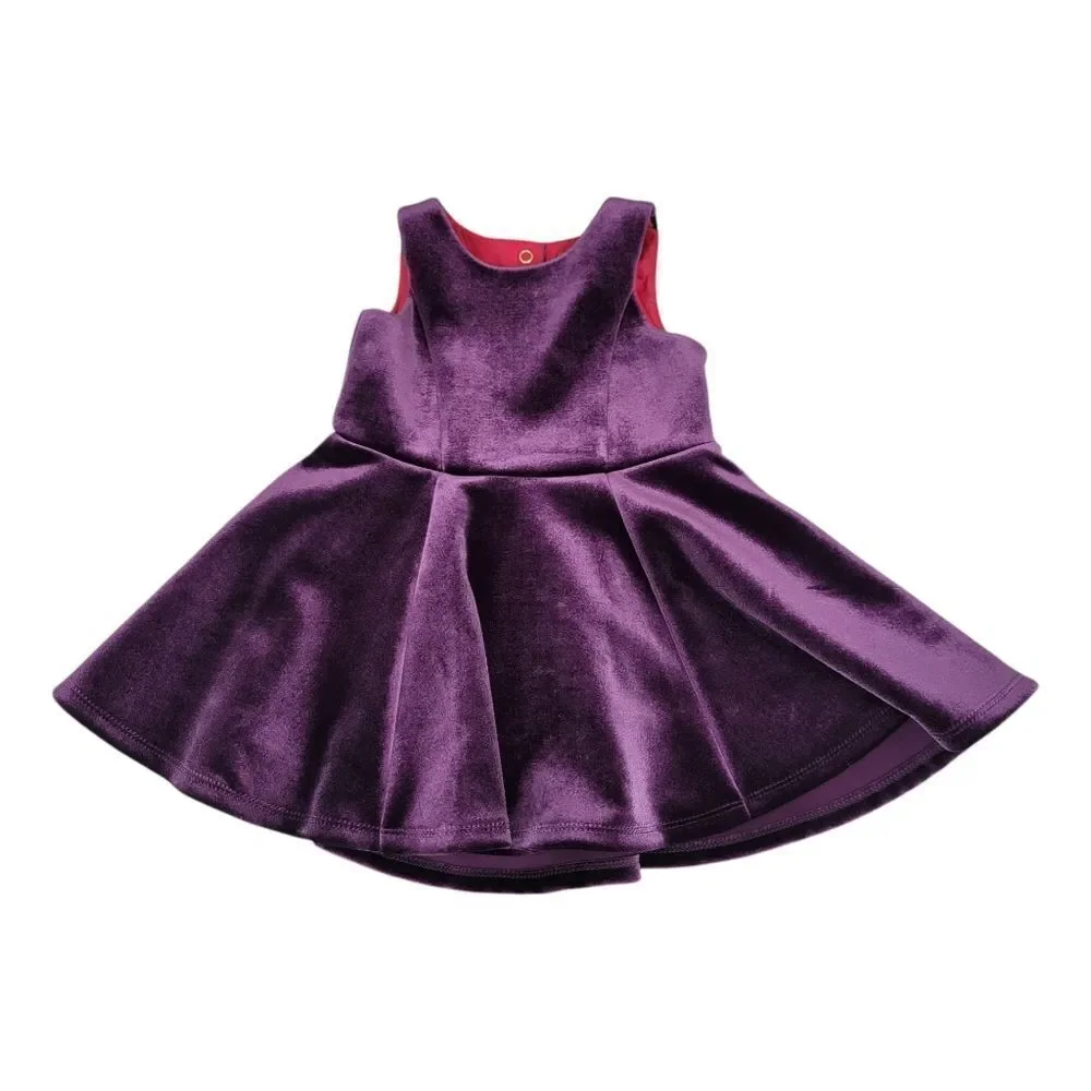 Girls Winter Fall Dress Bundle Formal Special Occasions Purple Velvet Black Cord